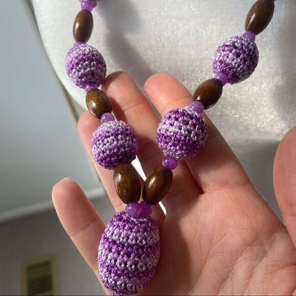 🍭6/$30 Handmade crochet and beaded boho necklace - Picture 5 of 7